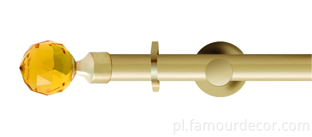 Yellow Faceted Crystal Head Curtain Rod Finish